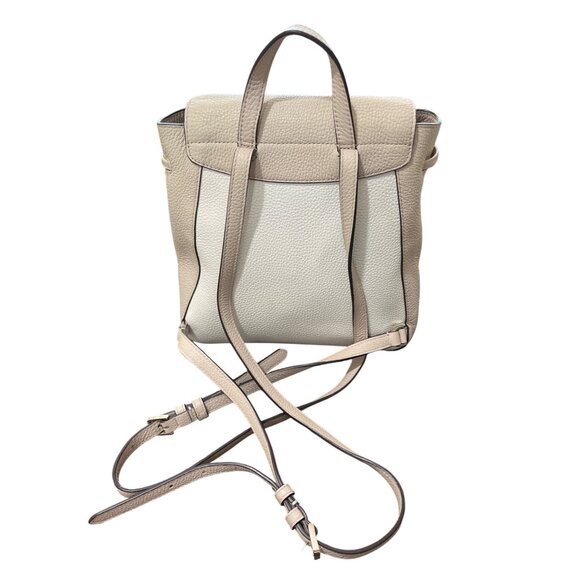 Kate Spade Leila Colorblock Medium Flap Backpack & Zip Wallet Set Warm Beige - Picture 2 of 11